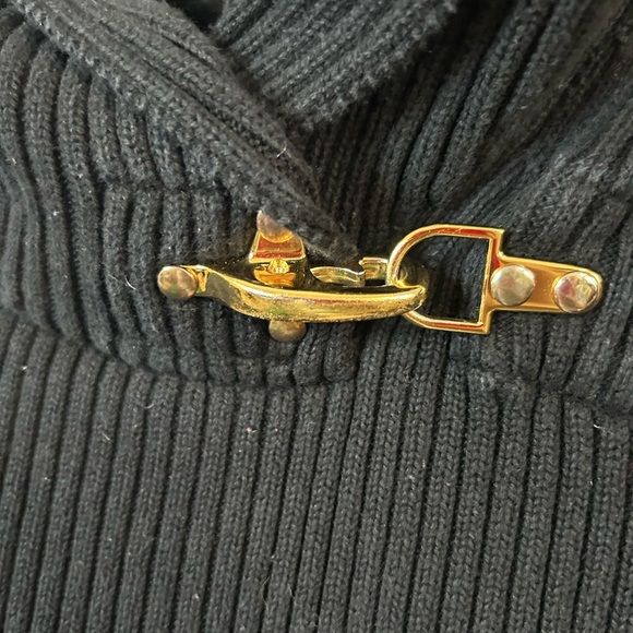 Ralph Lauren Black Label Women’s Black Sweater Shawl Collar Gold Clasp ~ Sz 1X - Picture 4 of 8